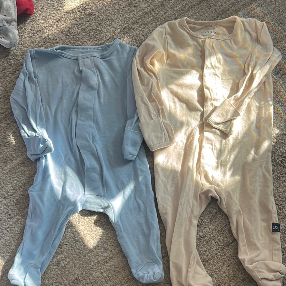 magnetic Me One Piece Pajamas - Blue and Cream